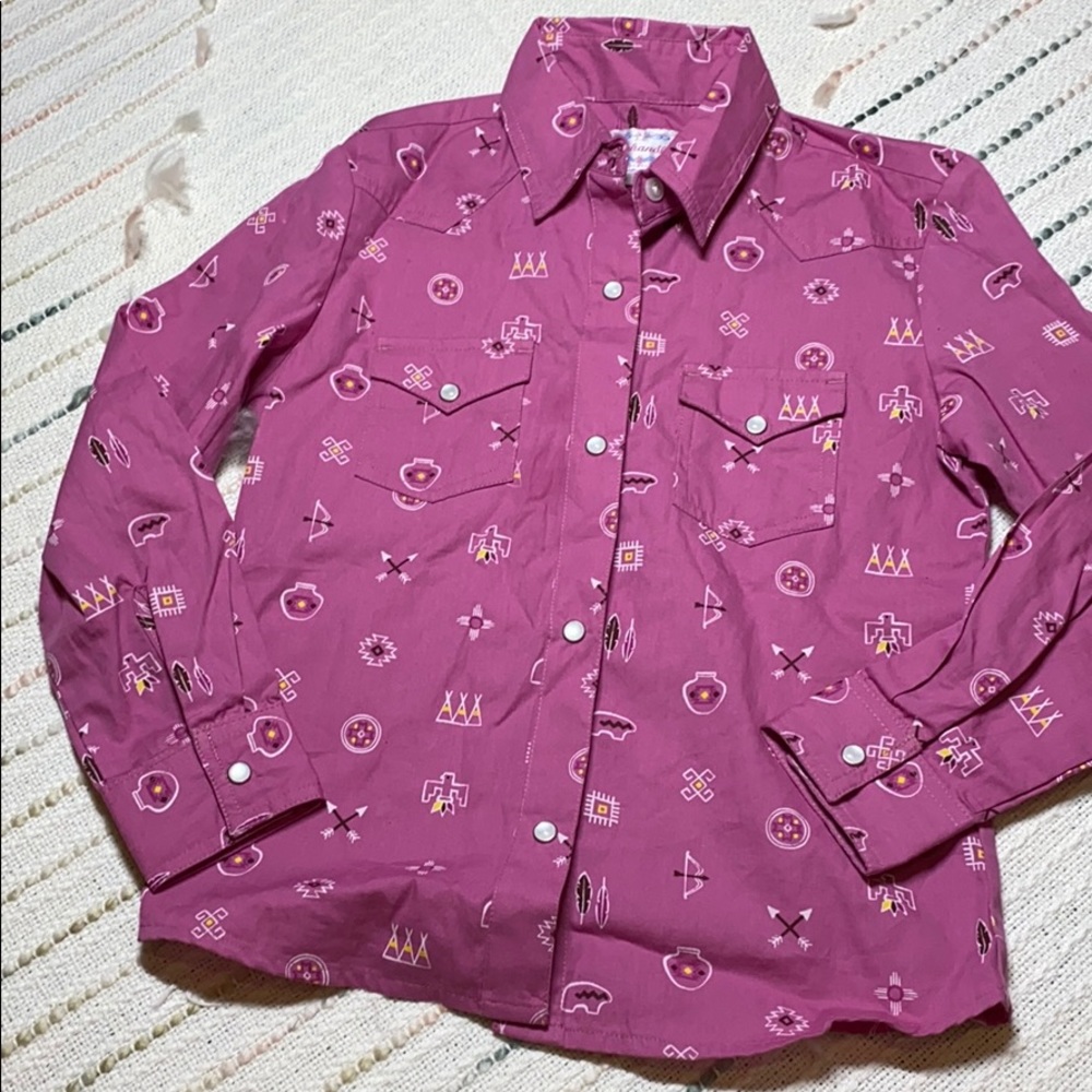 Panhandle girls Aztec button shirt Size 5